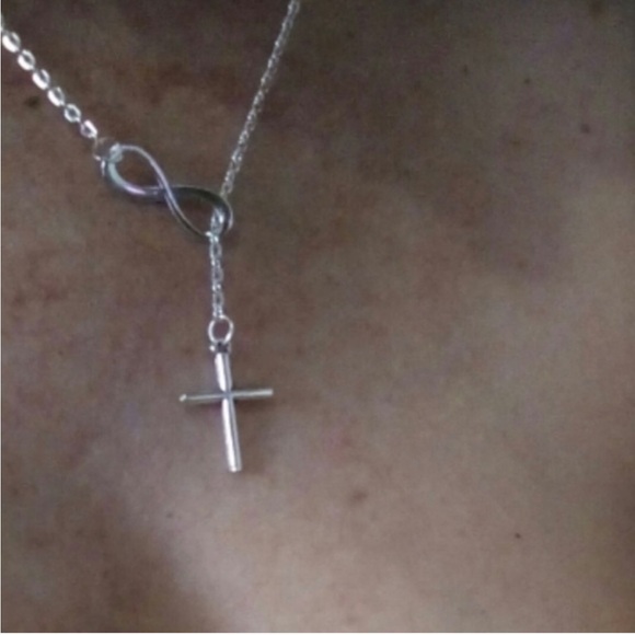 Cross Infinity Necklace Silver Color - Picture 3 of 3